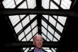 미국 민주당 대선후보인 조 바이든 전 부통령이 지난달 30일 미국 펜실베이니아주 피츠버그 유세에서 연설했다.