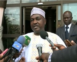 FILE - Francis Fai Yengo, cordinator of Cameroon’s National Committee on Disarmament, Demobilization, and Reintegration (NCDDR), speaks in Yaounde, Cameroon, May 7, 2019. (Moki Edwin Kindzeka/VOA)