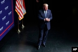 Donald Trump arrives for North Carolina speech.
