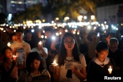 30th anniversary of the crackdown at Beijing's Tiananmen Square in 1989, in Hong Kong