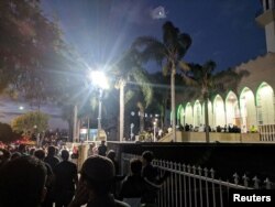 People gather at a vigil for Christchurch shootings victims at Lakemba Mosque in Sydney, Australia, March 15, 2019 in this picture obtained from social media.