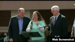 Kim Davis, a Kentucky clerk, was briefly jailed for refusing to grant marriage licenses to same-sex couples.