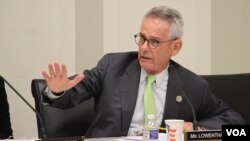 FILE PHOTO - Congressman Alan Lowenthal (D- CA) speaks at the open hearing on “Cambodia's Descent: Policies to Support Democracy and Human Rights,” at the Rayburn House Office Building, Washington DC, Tuesday December 12, 2017. (Sreng Leakhena/VOA Khmer)