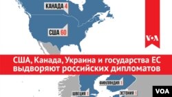 Страны, выдворившие российских дипломатов