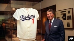 Former President Ronald Reagan at the Ronald Reagan Presidential Library and Museum Tuesday on July 15, 1997.