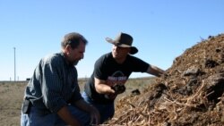 Dua petani mengolah kompos di pertanian mereka (foto: ilustrasi).