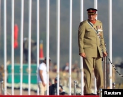 Pakistan's army chief, General Qamar Bajwa, arrives to attend the Pakistan Day military parade in Islamabad, Pakistan, March 23, 2017.
