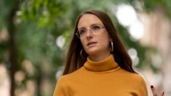 Charlotte Bennett, a former health policy aide to former Gov. Andrew Cuomo, speaks during an interview in New York, Oct. 12, 2021.
