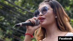 Cambodian singer Vartey Ganiva is seen on a photo from her Facebook page @VarteyGaniva.