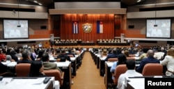 A session of the National Assembly takes place in Havana, Cuba, April 18, 2018.