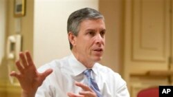 Education Secretary Arne Duncan, seen here last month in Washington, warns the looming sequester will hurt the nation's schoolchildren.