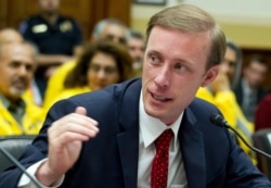 Former State Department Director of Policy Planning Jake Sullivan speaks during a hearing on Iran before the House Foreign Affairs Committee at Capitol Hill in Washington on Oct. 11, 2017.