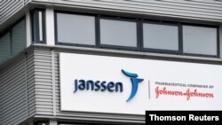 FILE - The exterior of Johnson & Johnson's subsidiary Janssen Vaccines in Leiden, Netherlands, March 9, 2021. 