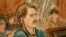 Artist's drawing of Viktor Bout in court
