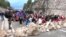 Montenegro, Cetinje, Barricades ahed the religious ceremony of throning od the SOC archbishop