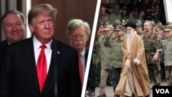 Donald Trump et Ali Khamenei, guide suprême de la Révolution islamique.