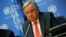 U.N. Secretary General Antonio Guterres speaks at a news conference ahead of the 72nd United Nations General Assembly at U.N. headquarters in New York, Sept. 13, 2017.