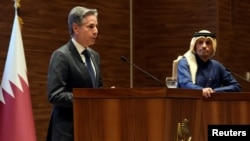 6일 카타르를 방문한 토니 블링컨 미국 국무장관이 모하마드 빈 압둘라흐만 알 타니 카타르 총리와 회담에 이어 공동 기자회견을 했다.