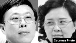 广州日报前社长戴玉庆举报纪委女书记王晓玲（右）涉嫌贪腐打击报复 （合成照片）