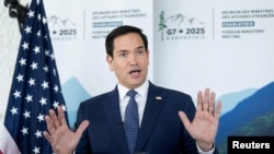 รัฐมนตรีกระทรวงการต่างประเทศสหรัฐฯ มาร์โค รูบิโอ ที่การประชุมจี 7 ในเเคนาดา 14 มี.ค. 2025