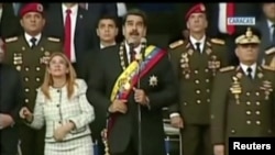 Shugaban Benizuwaila (Venezuela) Nicolas Maduro a wurin jawabin 