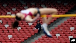Une athlète russe à Pékin, le 21 mai 2014. (AP Photo/Alexander F. Yuan, File)