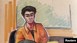 Sudski skeč Luiđija Manđonea pred sudom, 19. decembar 2024. (REUTERS/Emily Goff)