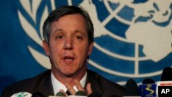 FILE - Anthony Banbury, head of the U.N. mission to combat Ebola, says reaching zero cases is the only acceptable outcome of the effort.