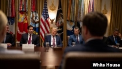 2025年8月26日，美国总统特朗普在白宫的内阁会议上。