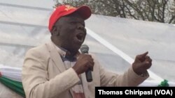 Le leader de l'opposition du Zimbabwe, Morgan Tsvangirai, lors d’un meeting à Harare, Zimbabwe, 7 août 2017.