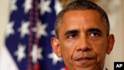 Obama dalam pidato tentang pengesahan pesawat tempur Amerika di Irak.