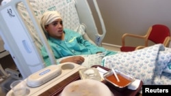 Ahmed Manasra, 13 ans, à l’hôpital de Hadassah a Jérusalem le 15 octobre 2015. 