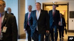 Le directeur de la CIA Mike Pompeo au Capitole, à Washington, le 16 mai 2017.