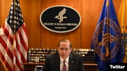 美国卫生部长阿扎尔2020年4月27日与台湾卫生福利部部长陈时中通电后谈论新冠肺炎疫情（阿扎尔推特帐号)