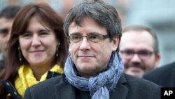 L'indépendantiste catalan Carles Puigdemont à Bruxelles, le 12 janvier 2018.
