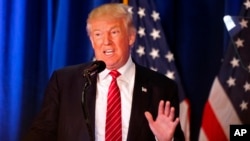 Republican presidential candidate Donald Trump speaks in Youngstown, Ohio, Aug. 15, 2016. 