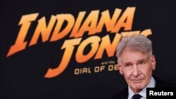 Aktor Harrison Ford menghadiri acara pemutaran perdana filmnya "Indiana Jones and the Dial of Destiny" di Los Angeles, California, pada 14 Juni 2023. (Reuters/Mike Blake) 