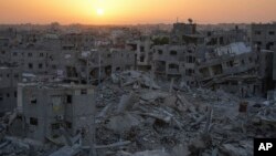 بخشی از نوار غزه که در جریان عملیات نظامی اسراییل ویران شده است.