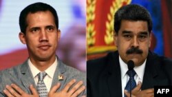 Foto kombinasi: Presiden Venezuela Nicolas Maduro (kanan) dan Pemimpi Oposisi yang memproklamasikan diri sebagai Presiden Sementara Venezuela, Juan Guaido. (Foto: dok).