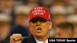 Le président Donald Trump à Philadelphie, en Pennsylvanie, le 14 déc.2019 (Danny Wild-USA TODAY Sports)