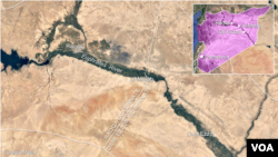 Letak desa al-Matab, sebelah tenggara kota Raqqa, Suriah.