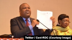 Corneille Nangaa, le président de la Commission électorale nationale indépendante (Céni) à la clôture de dépôt des candidatures à la présidentielle et aux législatives nationales, Kinshasa, RDC, le 4 août 2018. (Twitter/Ceni-RDC)