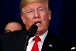 President Donald Trump speaks during a signing ceremony for the United States-Korea Free Trade Agreement at the Lotte New York Palace hotel during the United Nations General Assembly, Sept. 24, 2018.