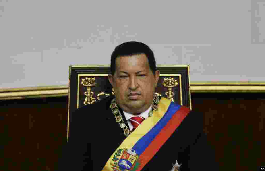 Chavez attends a special session at the National Assembly commemorating the country's Independence Day, in Caracas, Venezuela, July 5, 2012. 