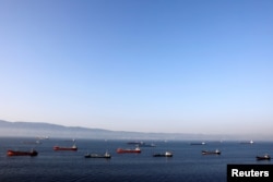 FILE - Oil tankers wait to dock at Tupras refinery near the northwestern Turkish city of Izmit, June 28, 2017. Turkey has been a major buyer of Iranian oil.