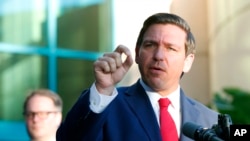 FILE - Florida Gov. Ron DeSantis speaks in Fort Lauderdale, Jan. 11, 2019.