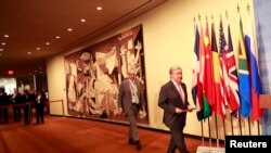 U.N. Secretary General Antonio Guterres arrives to make a statement on Syria during the 2019 United Nations Climate Action Summit in New York City, Sept. 23, 2019.