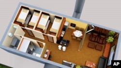 This artist rendering released by Vivos, an underground shelter network, shows a design for an underground bunker.