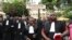 Les magistrats béninois en marche, à Cotonou, au Bénin, le 6 janvier 2018. (VOA/Ginette Fleure Adandé)
