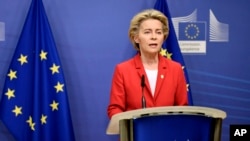 Presiden Komisi Eropa Ursula von der Leyen, di markas besar Uni Eropa di Brussels, 1 Oktober 2020. (Foto: dok).